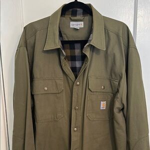 Carhartt Olive Green Lightweight Shirt Jacket